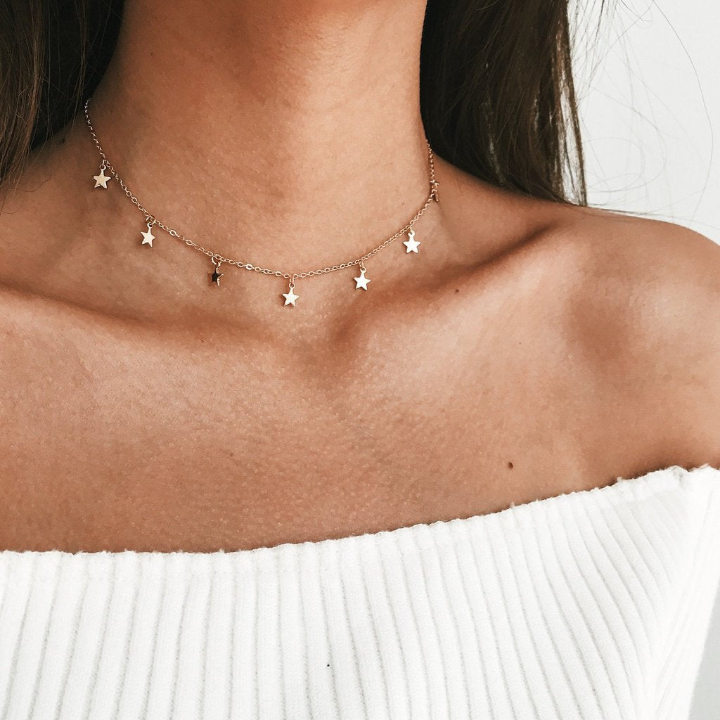 Colliers à pendentif étoile à cinq branches élégants, simples et polyvalents