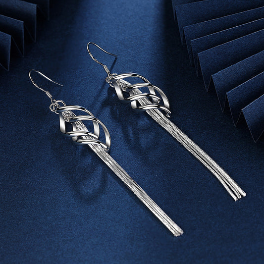 Women's Twist Rotating Love Long Fashion Earrings