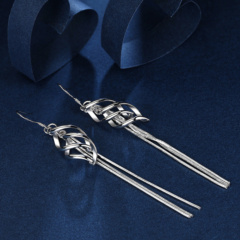 Women's Twist Rotating Love Long Fashion Earrings