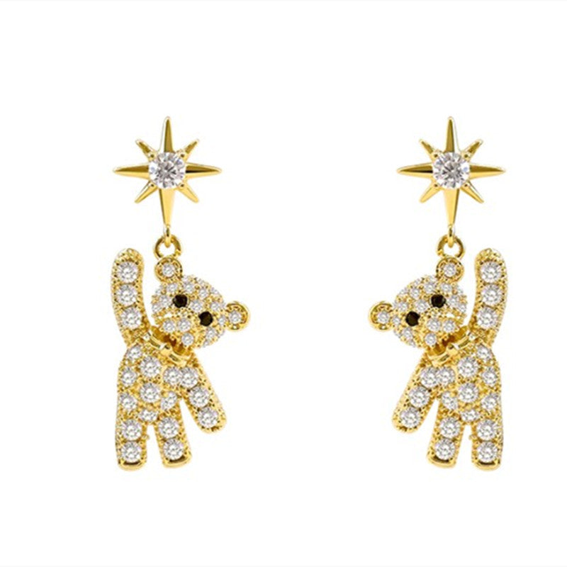 Personality Small And Simple Full Diamond Earrings