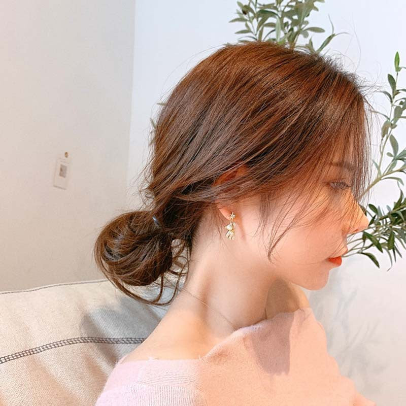 Personality Small And Simple Full Diamond Earrings