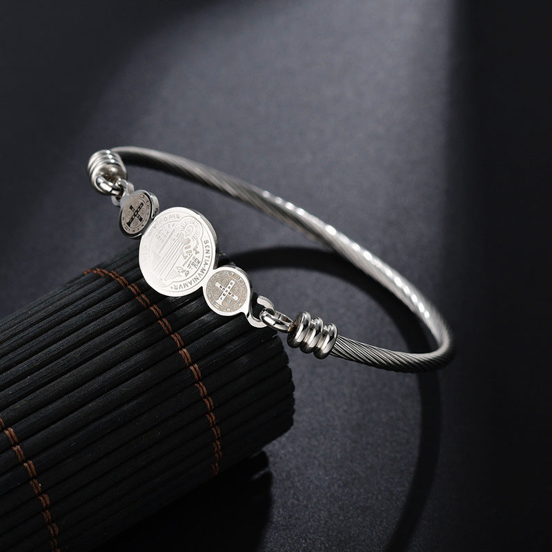 Three-color Stainless Steel Wire Lucky Tree Love Five-pointed Star Braided Bracelet