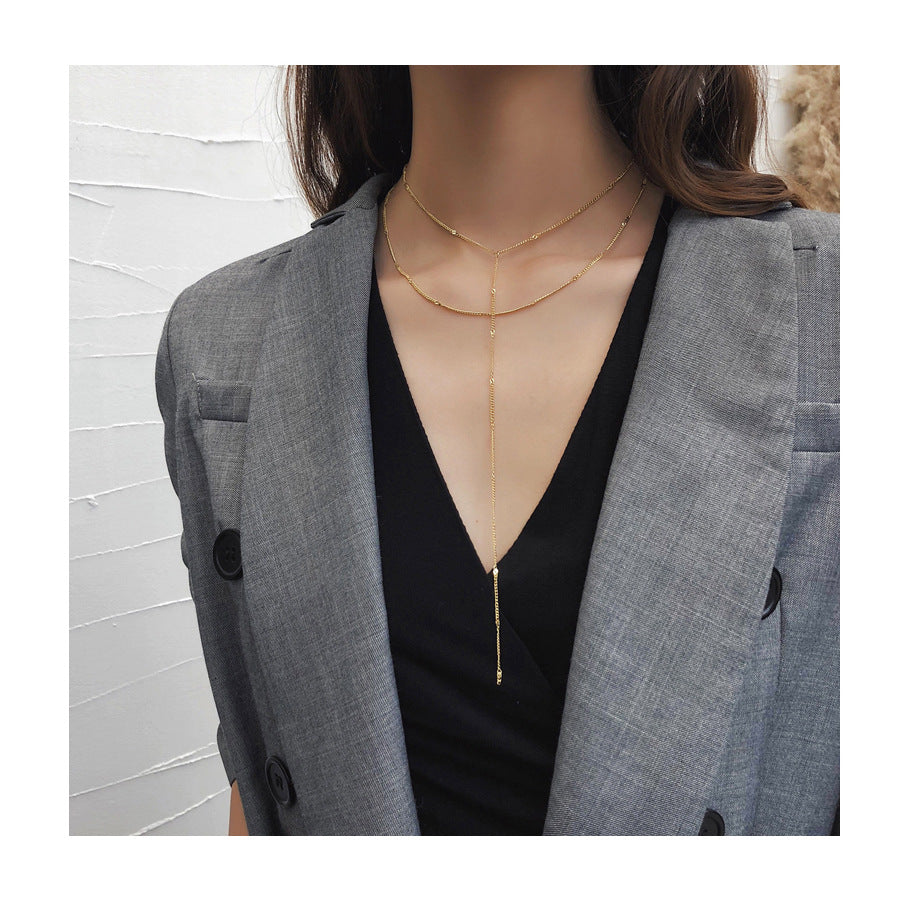 Colliers simples avec chaîne de clavicule pour femme, personnalité gracieuse