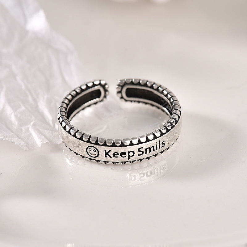 Printing Retro Indifference Trend Female Hand Jewelry Cross Rings