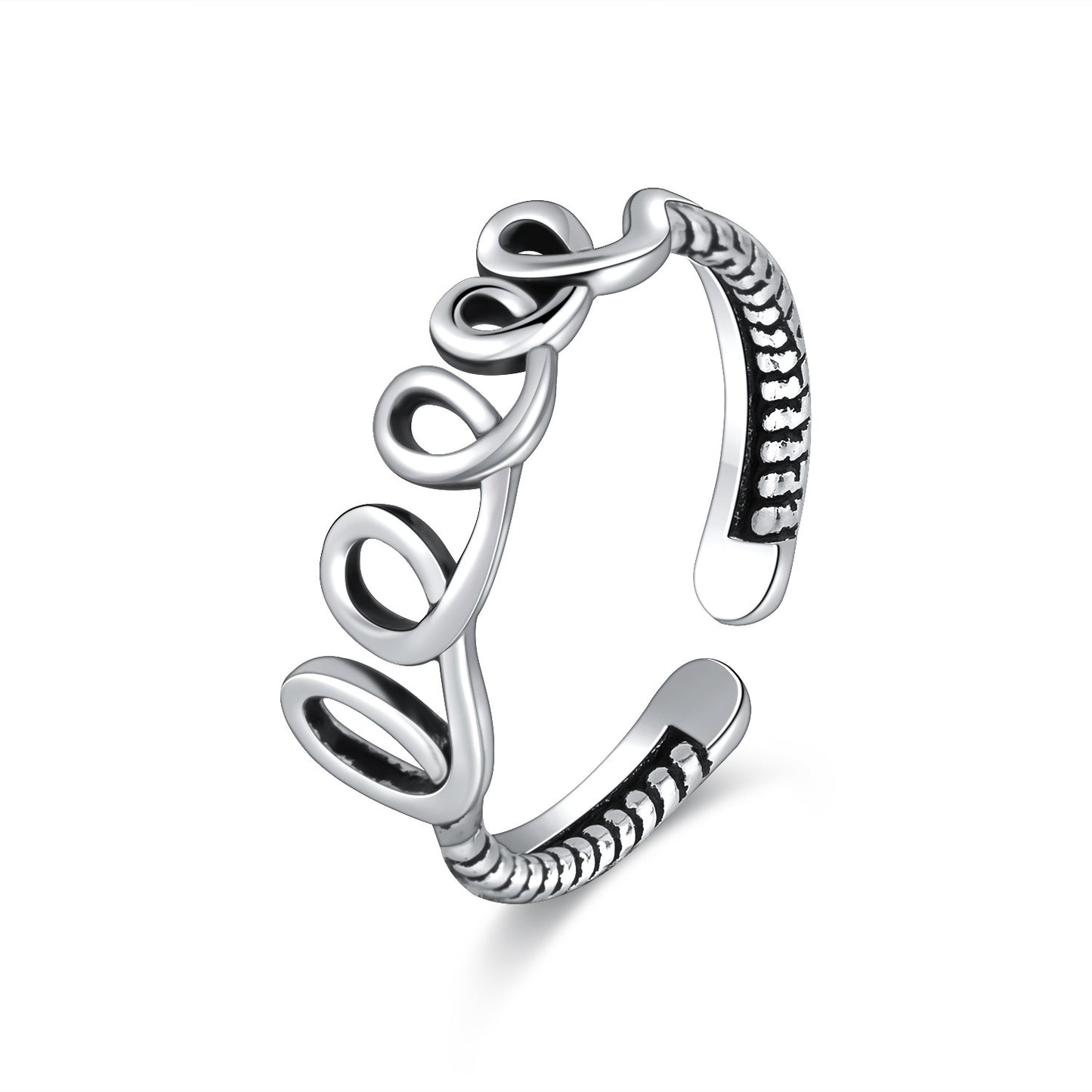 Twist Distressed Vintage Open Simple Romantic Rings