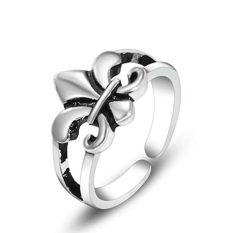 Women's Argent Pur Cross Versatile Korean Style Fashion Retro Rings