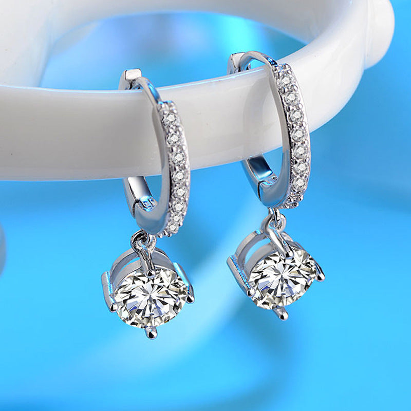 Women's Zircon Ornament Circle Creative Colorful Crystals Earrings