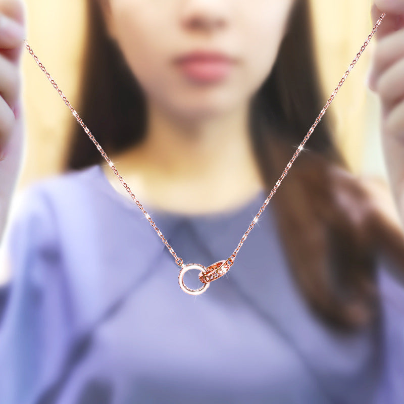 Colliers à double pendentif en argent sterling pour femmes, conception de niche