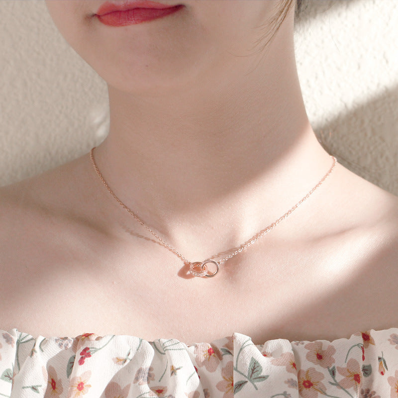 Colliers à double pendentif en argent sterling pour femmes, conception de niche