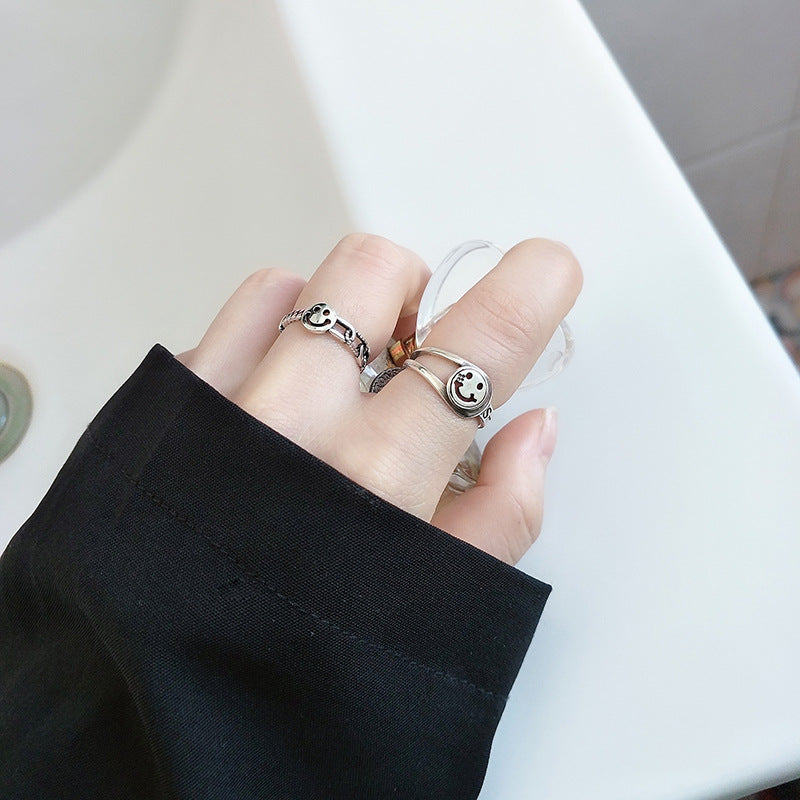 Women's Thai Sier Smiley Creative Simple Trendy Rings