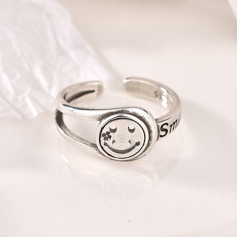 Women's Thai Sier Smiley Creative Simple Trendy Rings