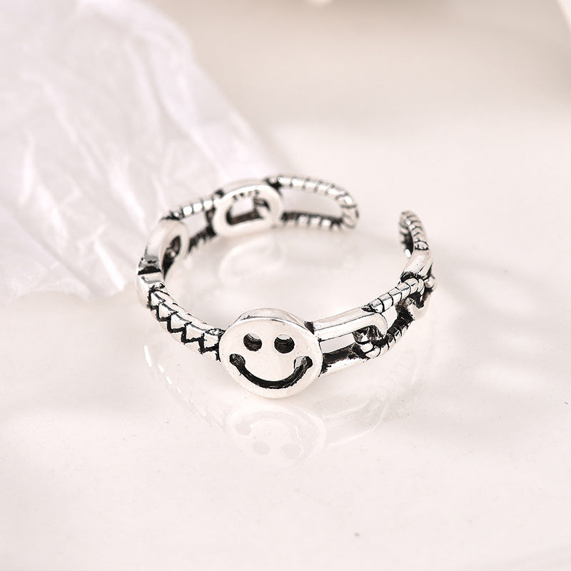 Women's Thai Sier Smiley Creative Simple Trendy Rings