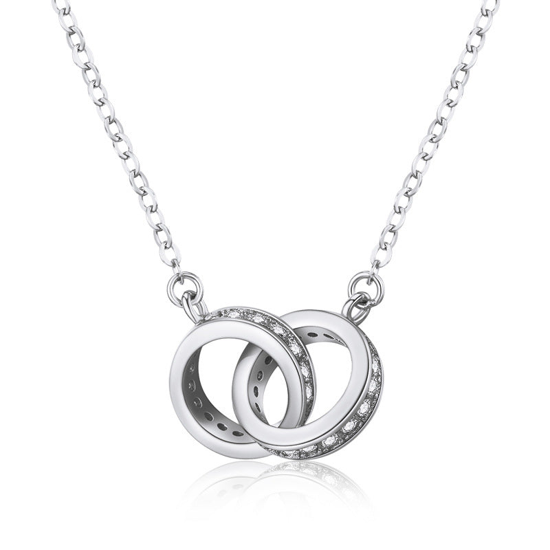 Colliers à double pendentif en argent sterling pour femmes, conception de niche