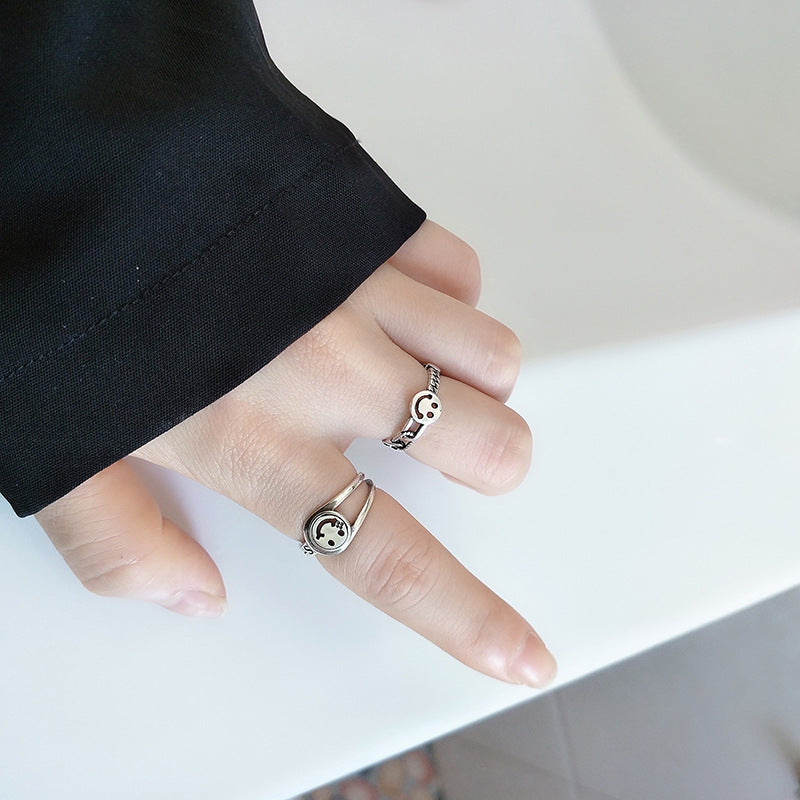 Women's Thai Sier Smiley Creative Simple Trendy Rings