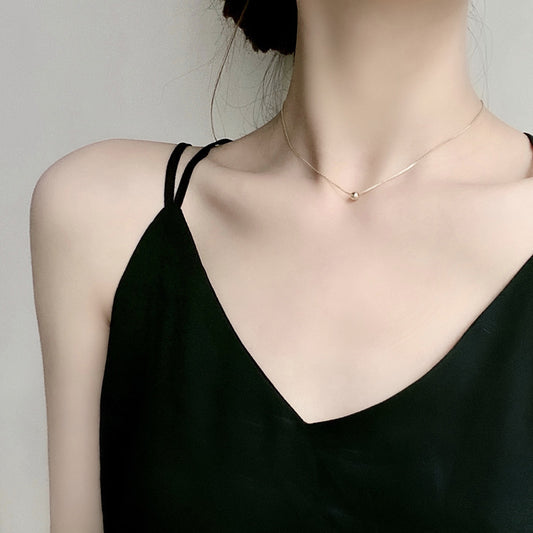 Colliers froids personnalisés à la mode, petites perles élégantes, chaîne de clavicule fine