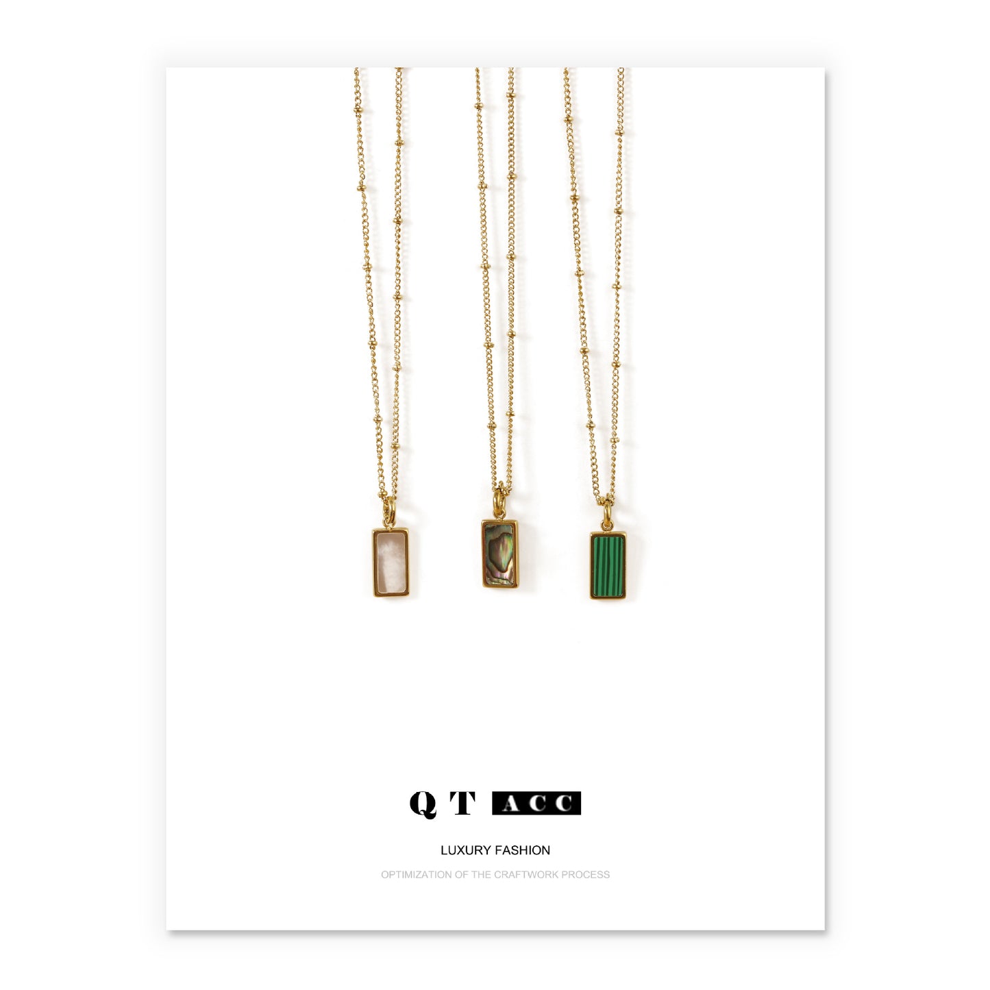 Placage sous vide véritable rétro simple gracieux colliers personnalisés