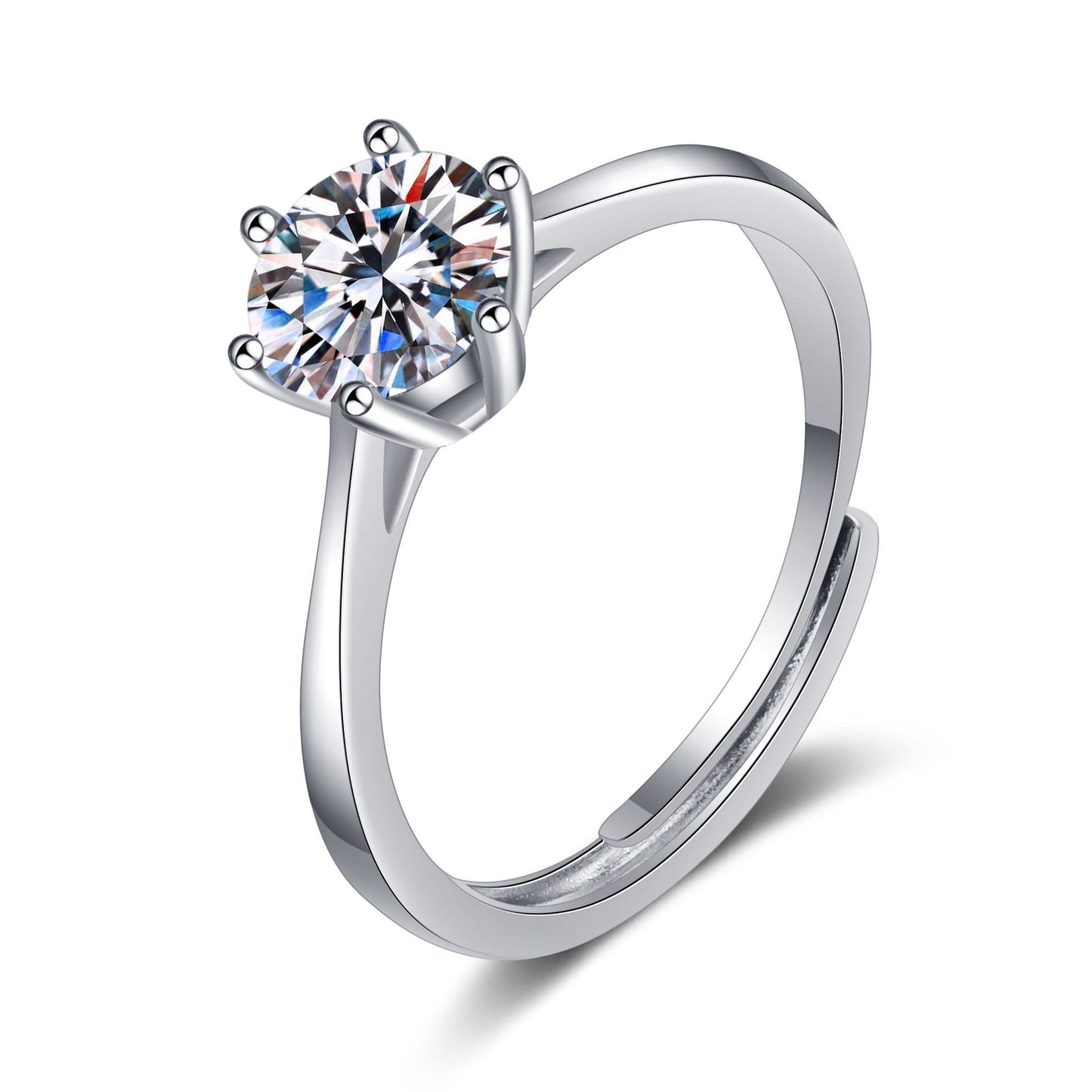 Karat Moissanite Sterling Sier Plated Female Rings