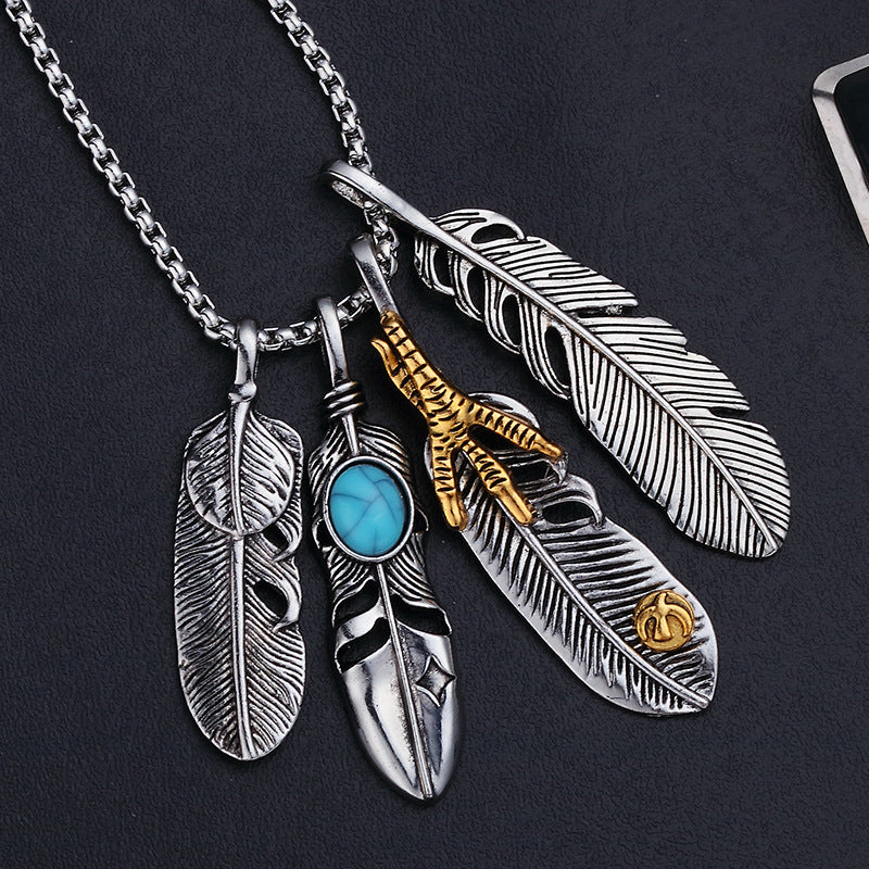 Colliers à pendentif en acier inoxydable Hip Hop Rock
