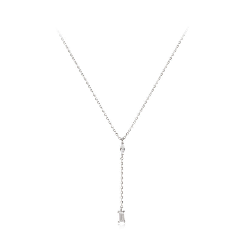 Colliers simples pour femmes, chaîne avec pendentif en diamant, clavicule