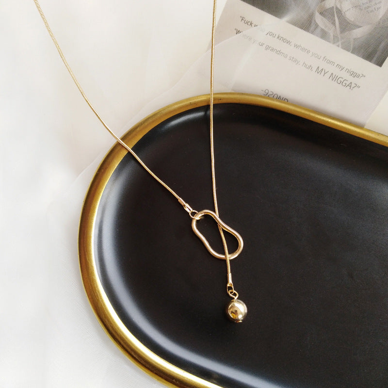 Geometric Simple Metal Texture Temperament Summer Necklaces
