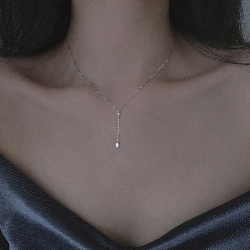 Colliers simples pour femmes, chaîne avec pendentif en diamant, clavicule