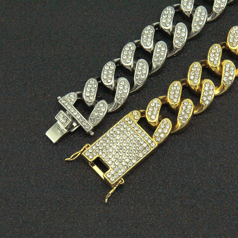 Colliers cubains rap hip hop populaires pour hommes avec diamants complets