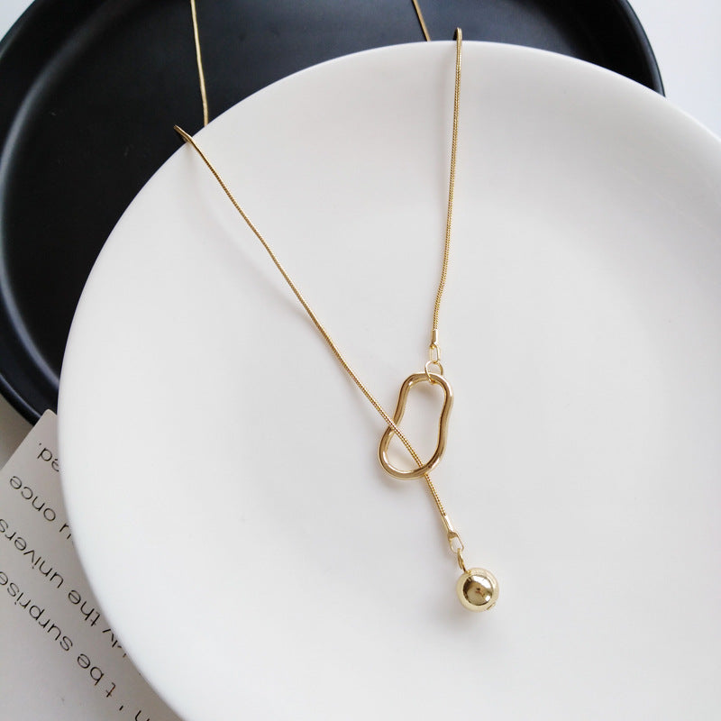 Geometric Simple Metal Texture Temperament Summer Necklaces