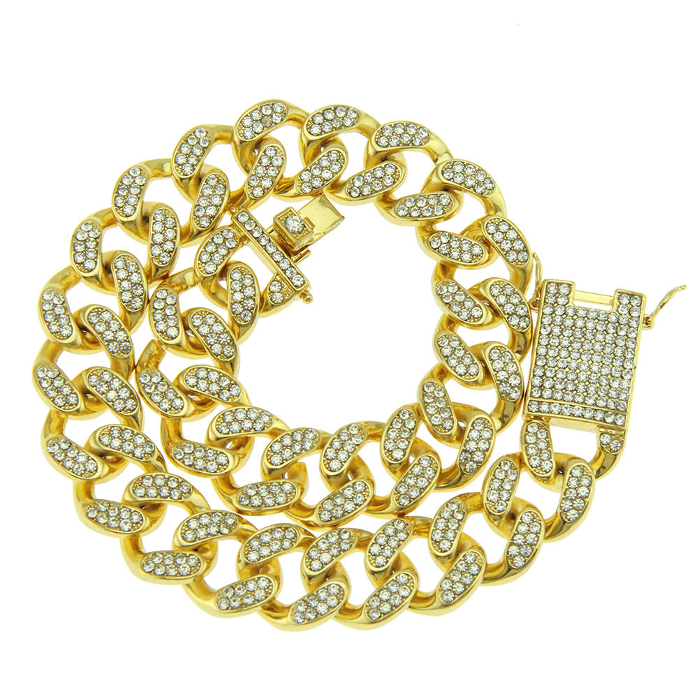 Colliers cubains rap hip hop populaires pour hommes avec diamants complets