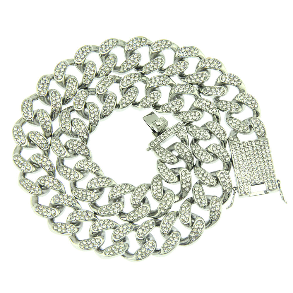 Colliers cubains rap hip hop populaires pour hommes avec diamants complets