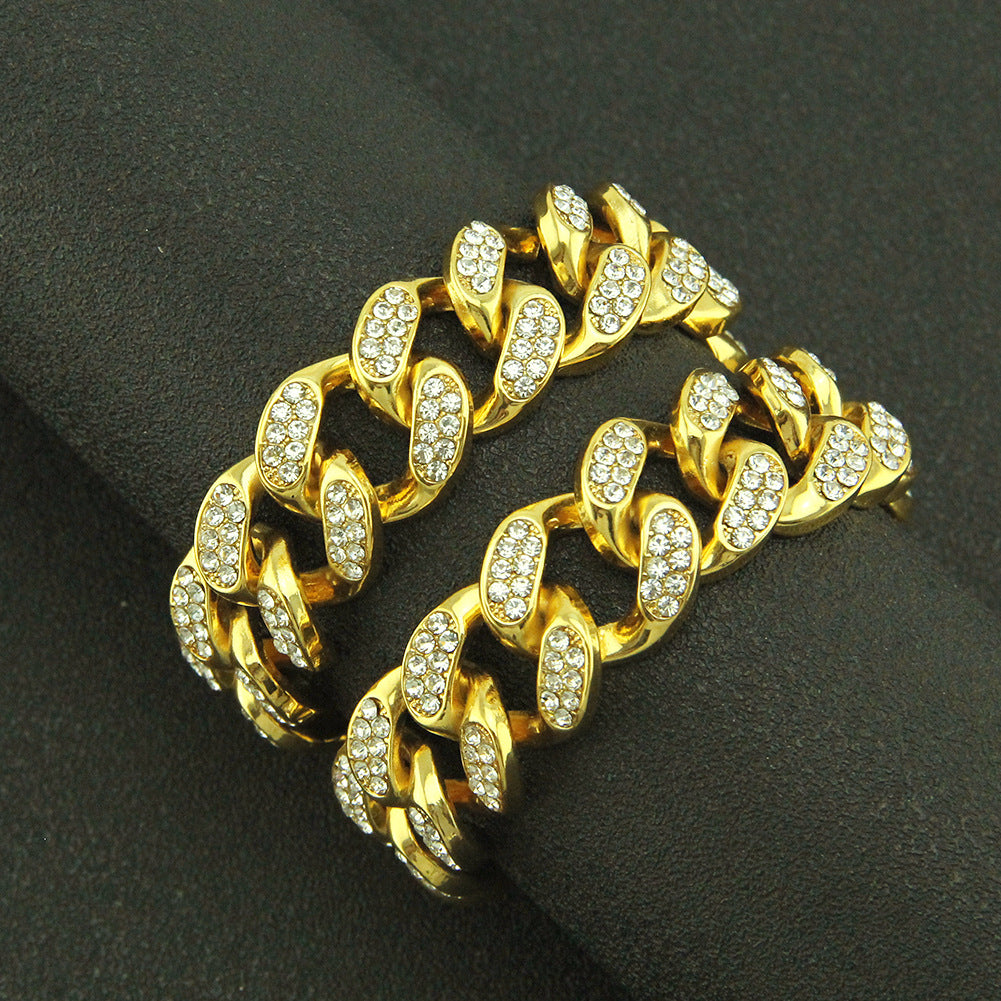 Colliers cubains rap hip hop populaires pour hommes avec diamants complets
