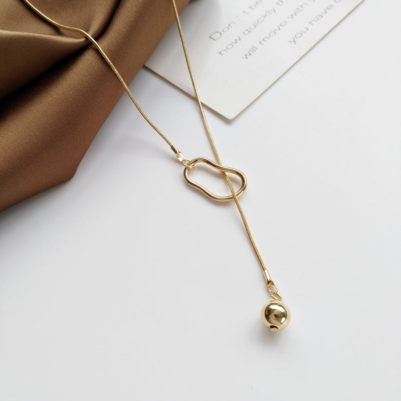 Geometric Simple Metal Texture Temperament Summer Necklaces