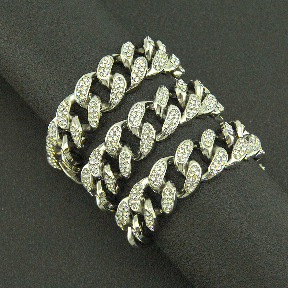 Colliers cubains rap hip hop populaires pour hommes avec diamants complets