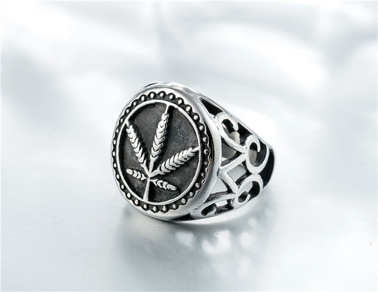 Herren-Ahornblatt-Mode, personalisierte Punk-Ringe