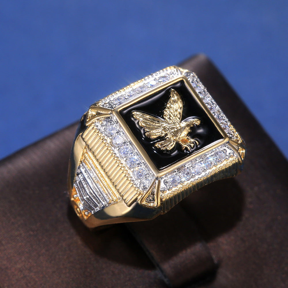 Men's Best-selling Elegant Electroplating Eagle Peripheral Gold-plated Rings