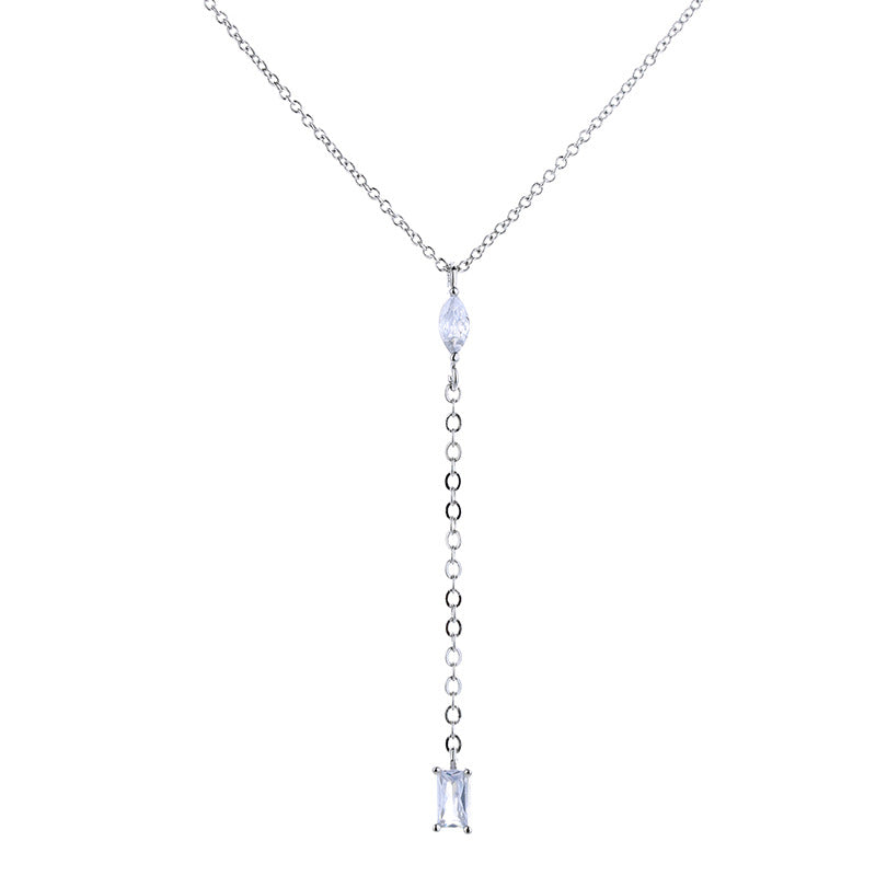 Colliers simples pour femmes, chaîne avec pendentif en diamant, clavicule