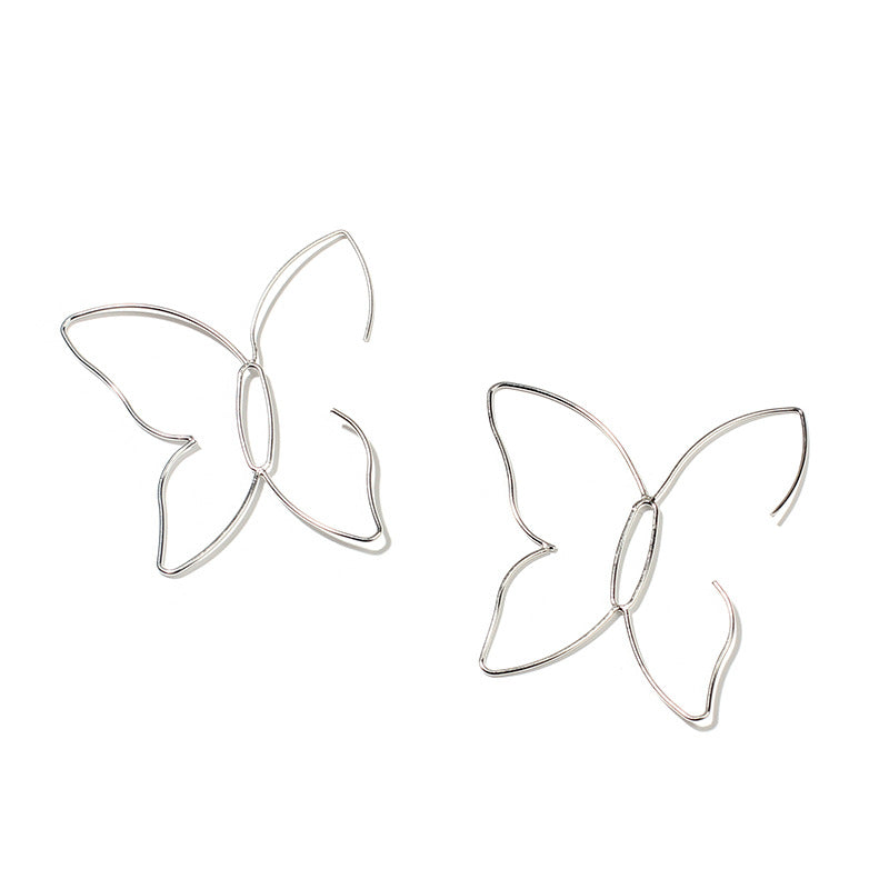 Butterfly Lines Hollow Ear Cold Wind Simple Graceful Exaggerated Earrings