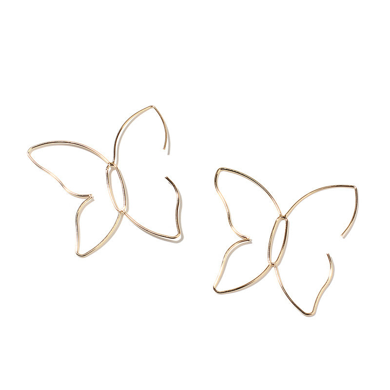 Butterfly Lines Hollow Ear Cold Wind Simple Graceful Exaggerated Earrings