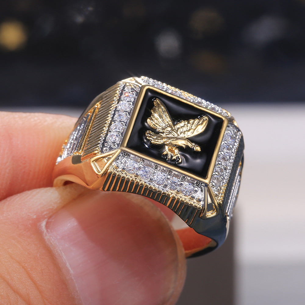 Men's Best-selling Elegant Electroplating Eagle Peripheral Gold-plated Rings