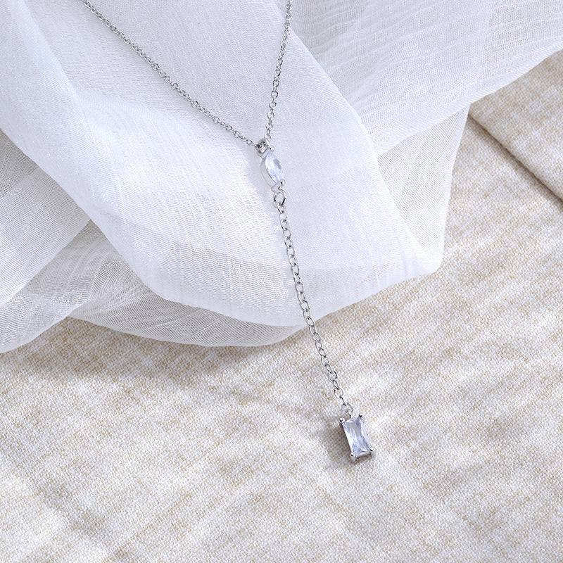 Colliers simples pour femmes, chaîne avec pendentif en diamant, clavicule