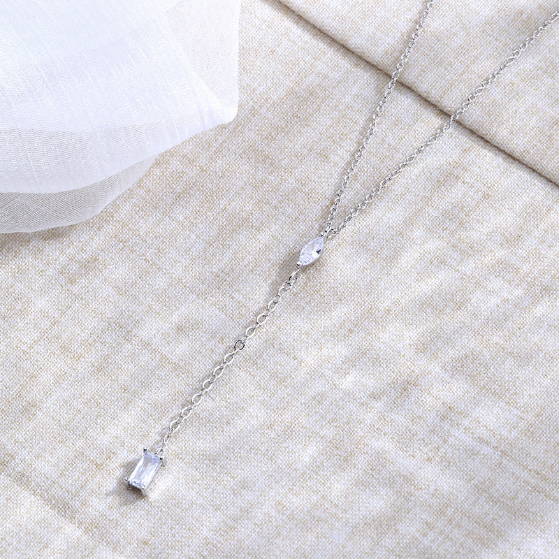 Colliers simples pour femmes, chaîne avec pendentif en diamant, clavicule