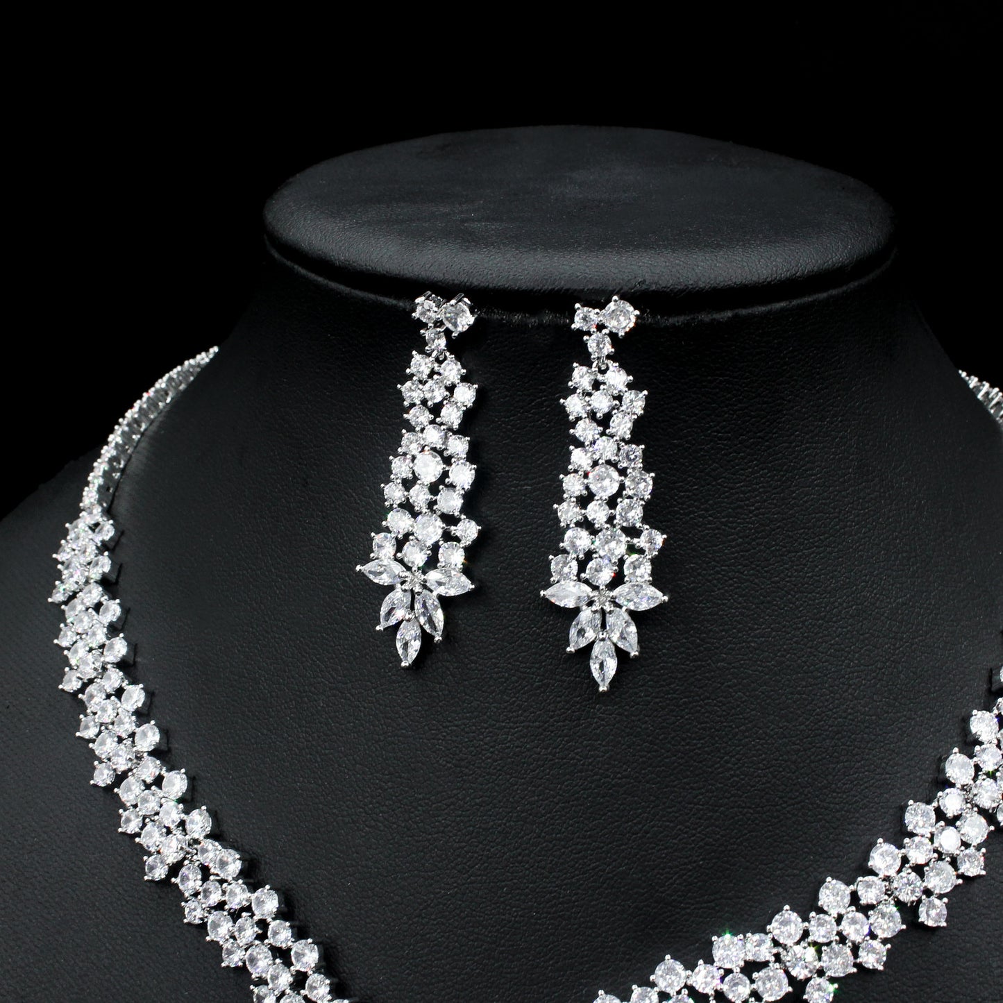 Sier Needle – colliers de mariée en Zircon incrusté exagéré, mode