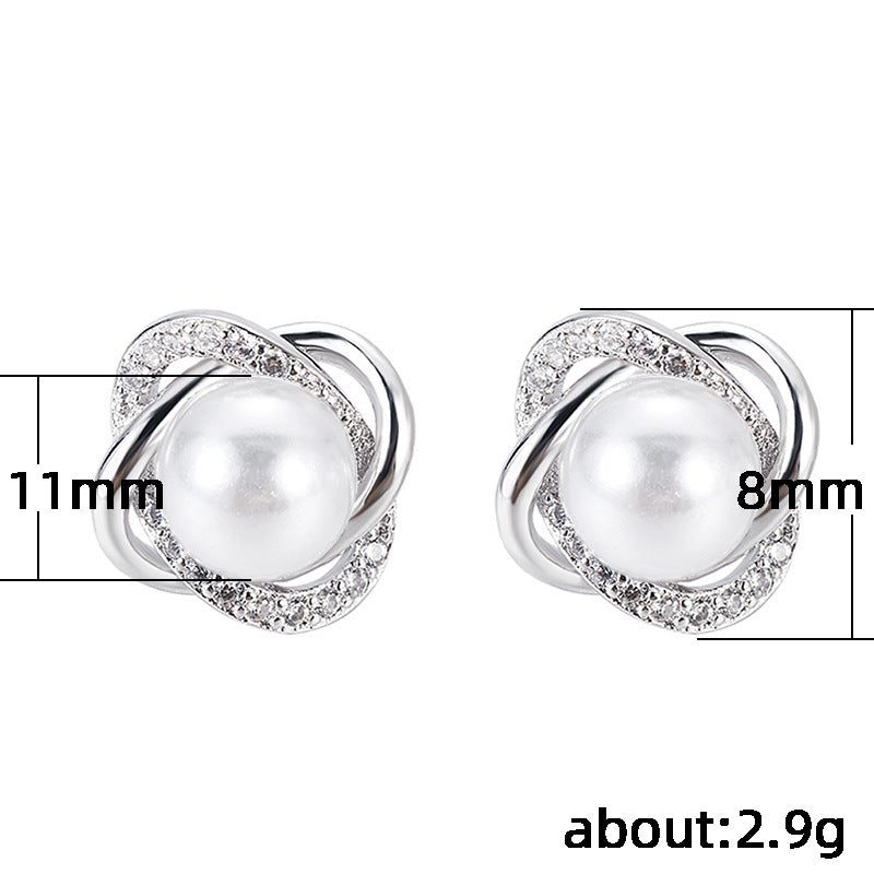 Boucles d'oreilles de Style Simple en perles d'imitation de déesse digne pour femmes