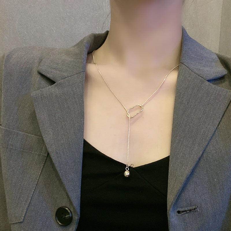 Geometric Simple Metal Texture Temperament Summer Necklaces
