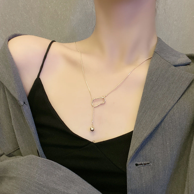 Geometric Simple Metal Texture Temperament Summer Necklaces