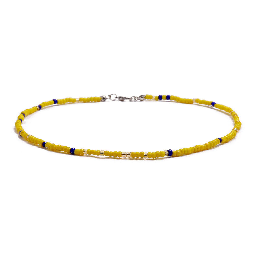 Colliers de perles de couleur faits à la main, style bohémien, courts, à la mode, pour femmes