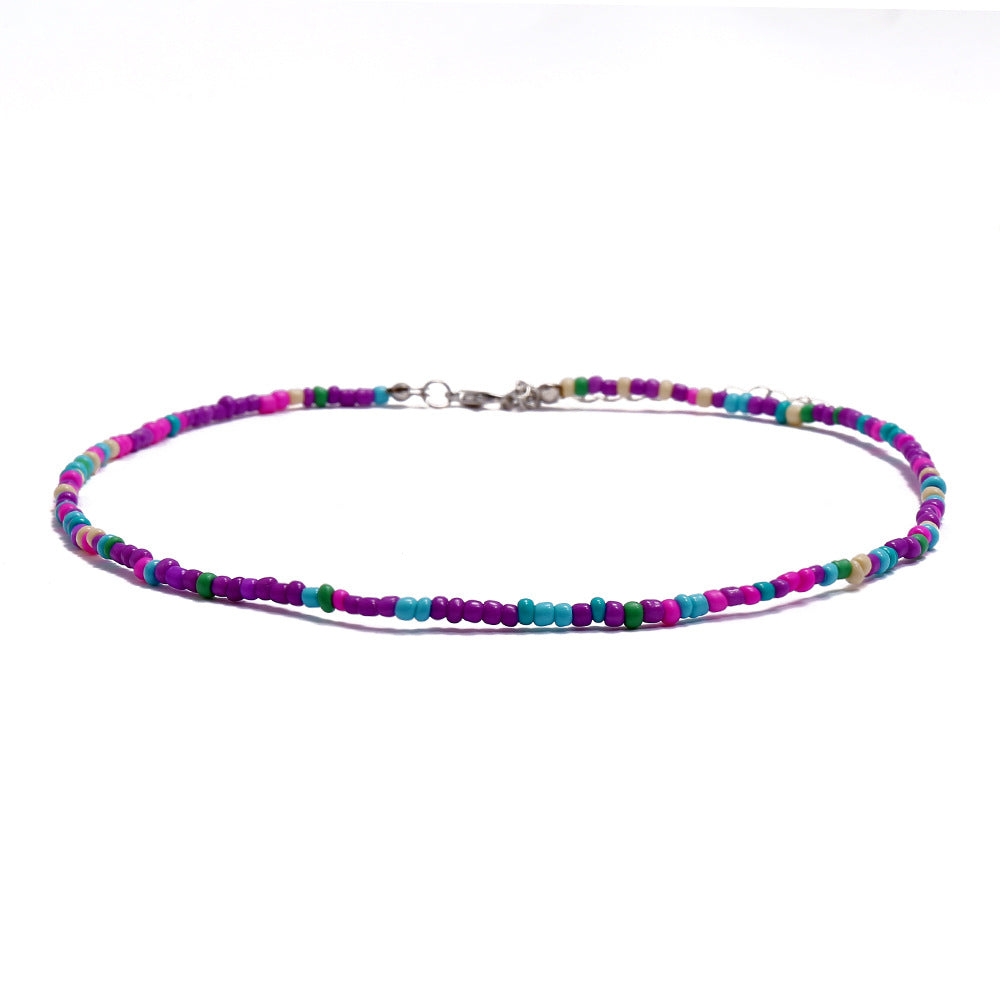 Colliers de perles de couleur faits à la main, style bohémien, courts, à la mode, pour femmes