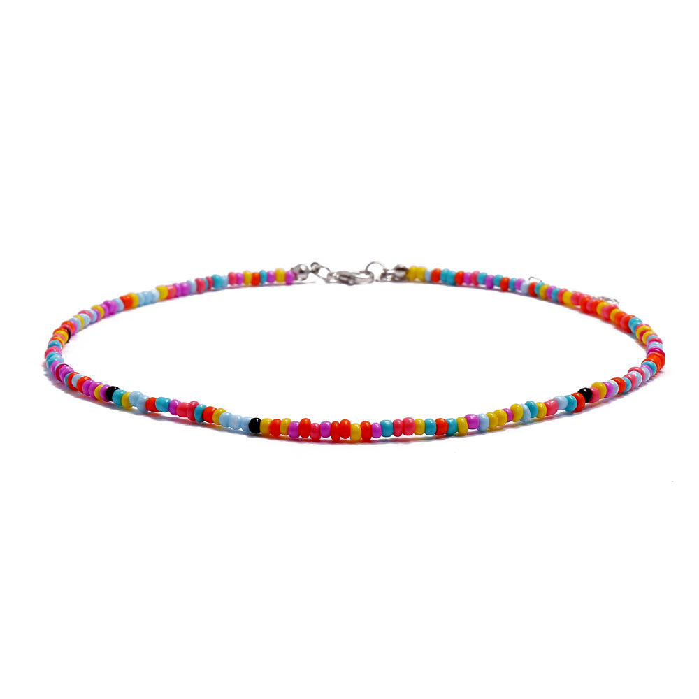 Colliers de perles de couleur faits à la main, style bohémien, courts, à la mode, pour femmes
