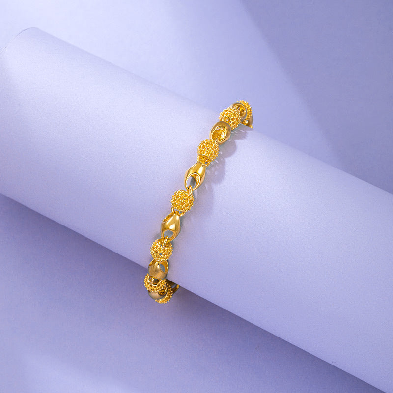 Damenschmuck Goldperlen Hohllegierung Glänzende Armbänder
