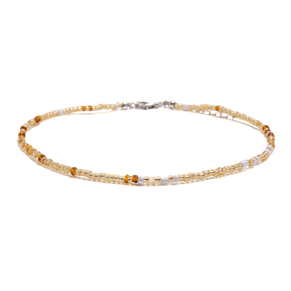 Colliers de perles de couleur faits à la main, style bohémien, courts, à la mode, pour femmes