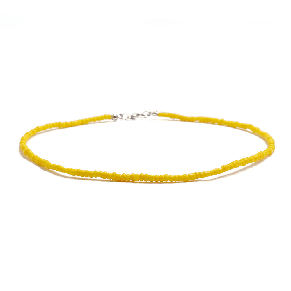 Colliers de perles de couleur faits à la main, style bohémien, courts, à la mode, pour femmes